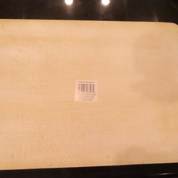 White Handpainted Shabby Chic Wood Serving Tray Rose Floral Handle cut out 17.5" - Picture 5 of 6